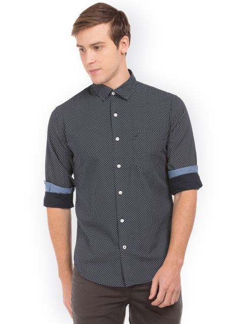 

Nautica Men Navy Blue Slim Fit Printed Casual Shirt