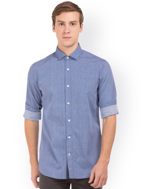 

Nautica Men Blue Regular Fit Printed Casual Shirt