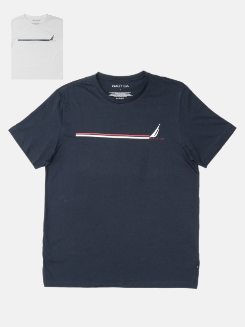 

Nautica Men Pack of 2 Round Neck T-shirts, Navy blue