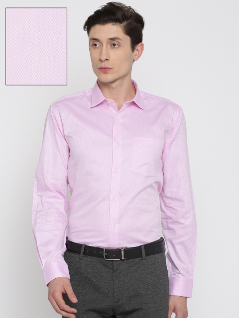 

Park Avenue Men Pink Regular Fit Self Design Formal Shirt