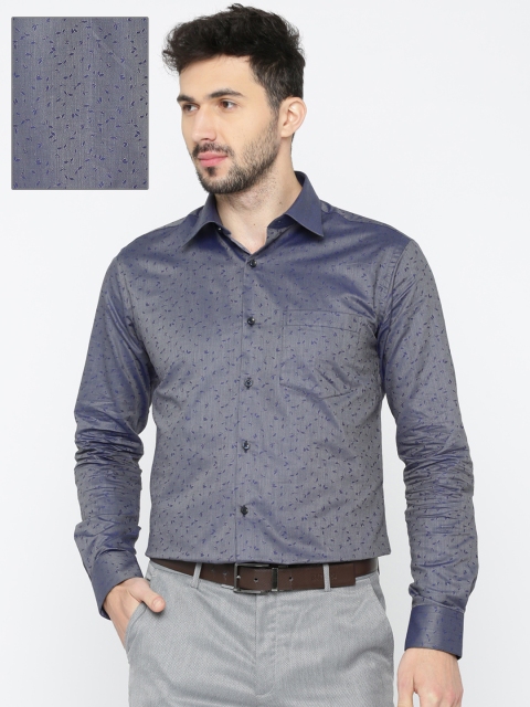 

Park Avenue Men Grey Slim Fit Self Design Formal Shirt