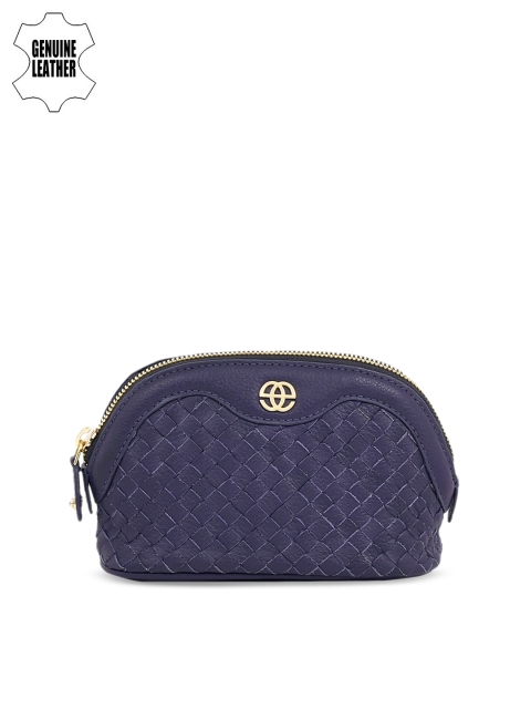 

Eske Women Navy Blue Textured Leather Travel Pouch