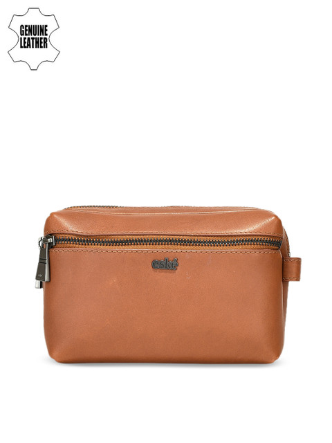 

Eske Women Tan Brown Leather Travel Pouch