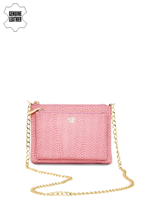 

Eske Pink Solid Shoulder Leather Bag