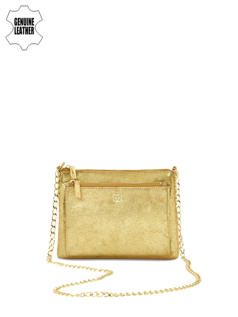 

Eske Yellow Solid Shoulder Leather Bag