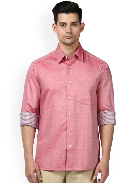 

ColorPlus Men Red Regular Fit Self Design Casual Shirt