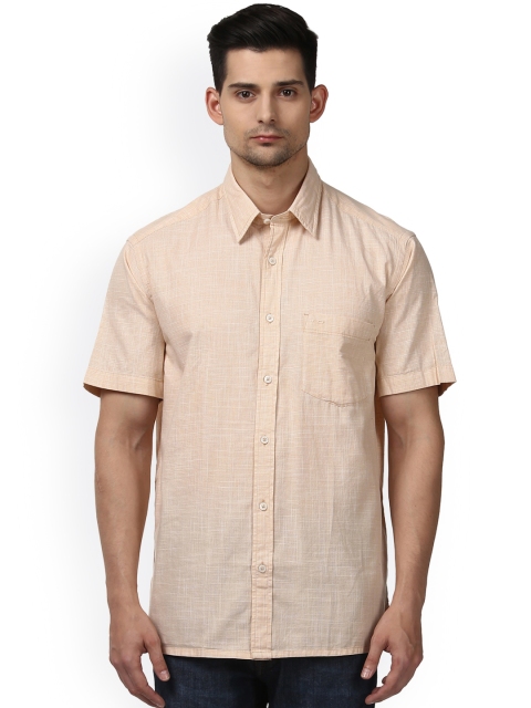 

ColorPlus Men Beige Regular Fit Self Design Casual Shirt