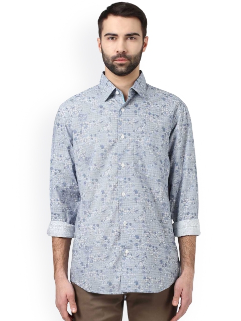 

ColorPlus Men Blue & Grey Tailored Fit Printed Casual Shirt