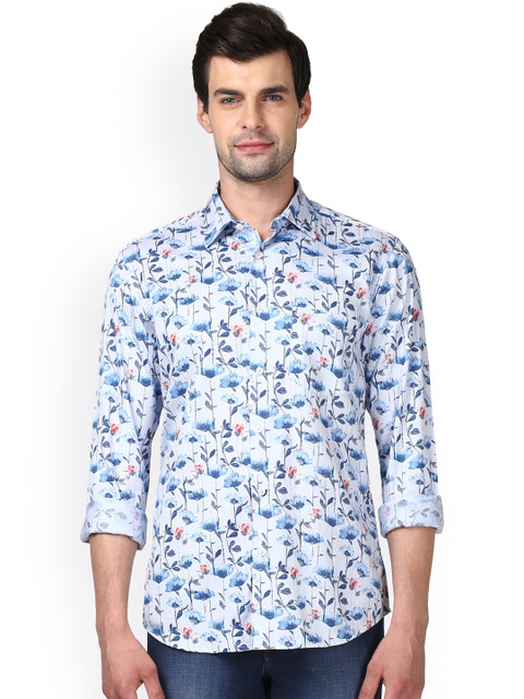 

ColorPlus Men Blue Tailored Fit Printed Casual Shirt