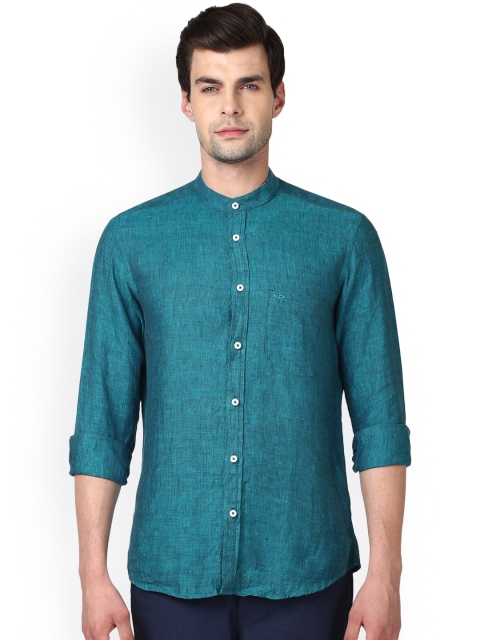 

ColorPlus Men Green Tailored Fit Solid Casual Shirt