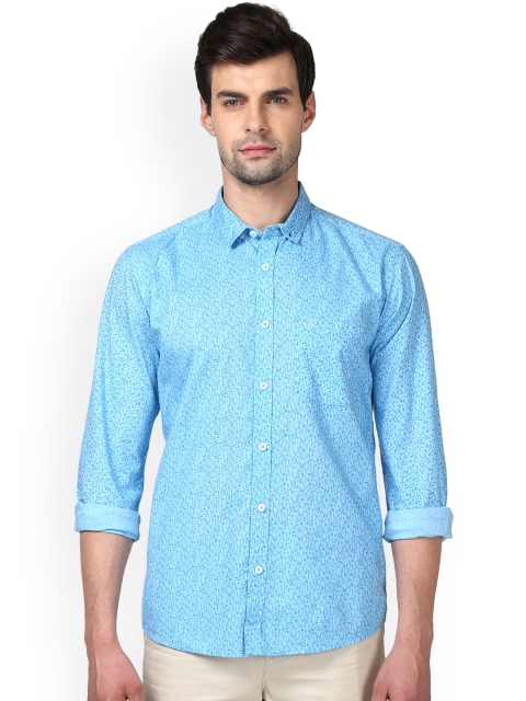 

ColorPlus Men Blue Tailored Fit Printed Casual Shirt