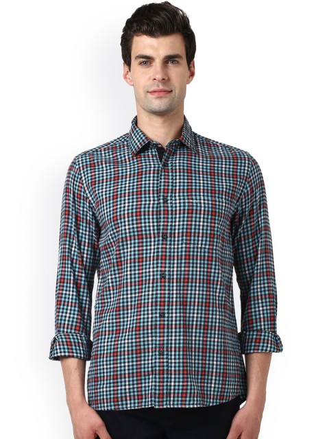 

ColorPlus Men Red Tailored Fit Checked Casual Shirt