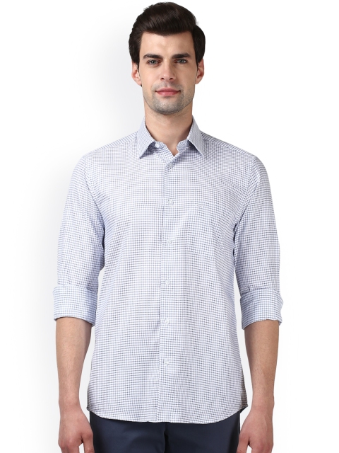 

ColorPlus Men Blue Tailored Fit Checked Casual Shirt