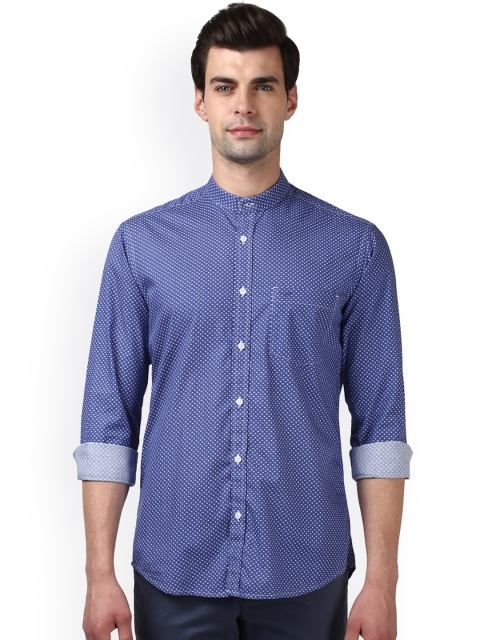 

ColorPlus Men Blue Tailored Fit Printed Casual Shirt