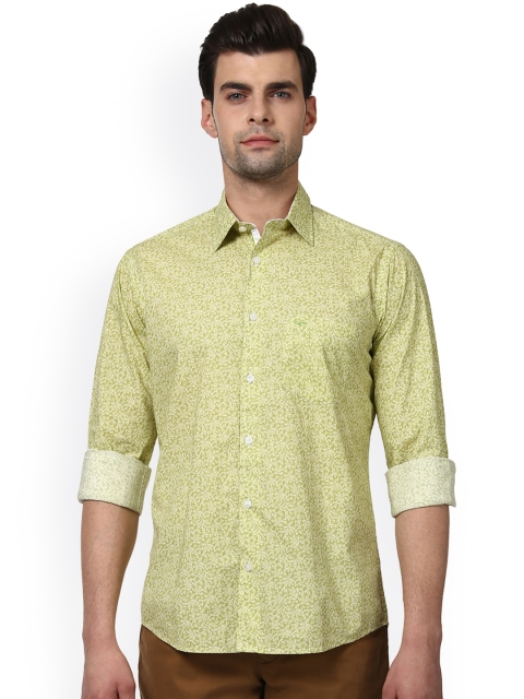 

ColorPlus Men Green & Yellow Tailored Fit Printed Casual Shirt