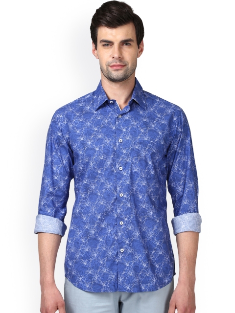 

ColorPlus Men Blue Tailored Fit Printed Casual Shirt