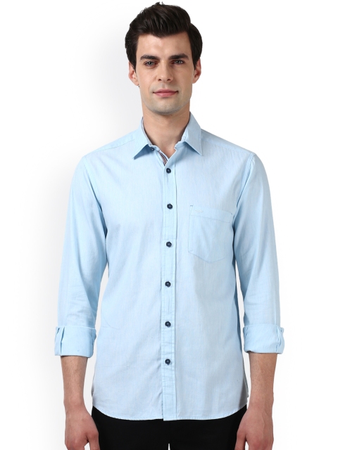 

ColorPlus Men Blue Tailored Fit Solid Casual Shirt