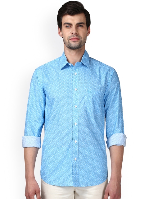 

ColorPlus Men Blue Tailored Fit Solid Casual Shirt