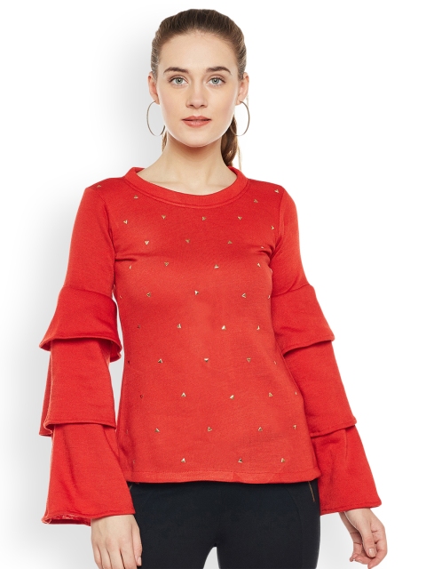 

Athena Women Red Solid Pullover