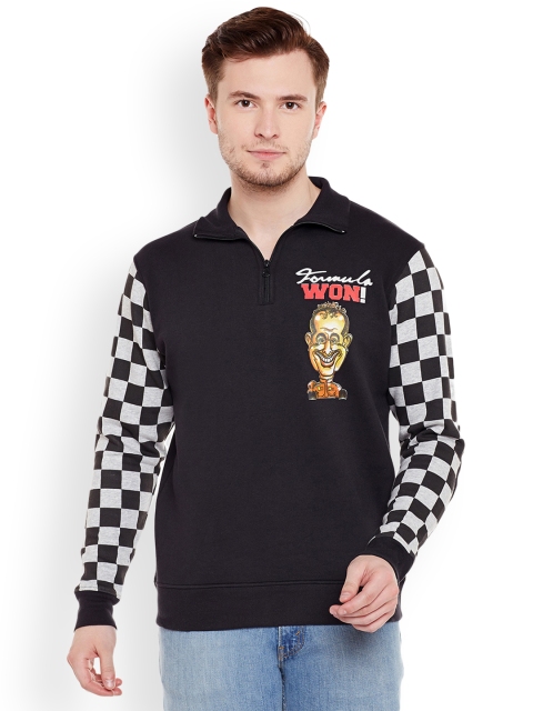 

Wear Your Mind Men Black Printed Sweatshirt