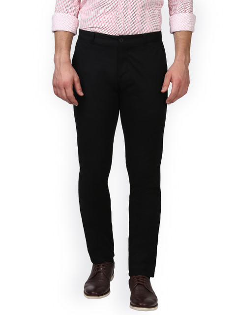 

Parx Men Black Tapered Fit Solid Formal Trousers