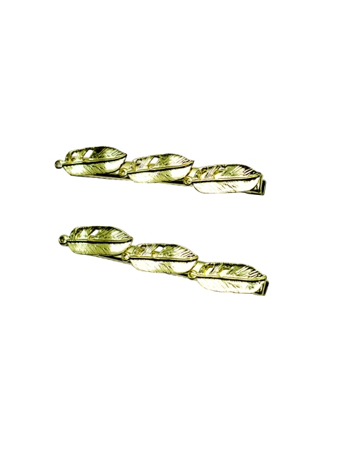 

Elite Models (France) Designer Hair Jewellery Side Clips (2 pc Set) - Gold
