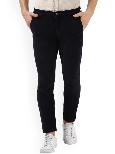 

Parx Men Blue Tapered Fit Solid Formal Trousers