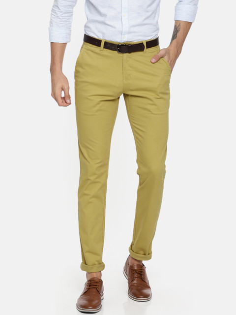 

Parx Men Khaki Tapered Fit Solid Formal Trousers