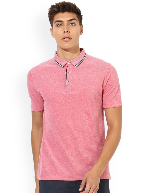 

Bruun & Stengade Men Pink Solid Polo Collar T-shirt