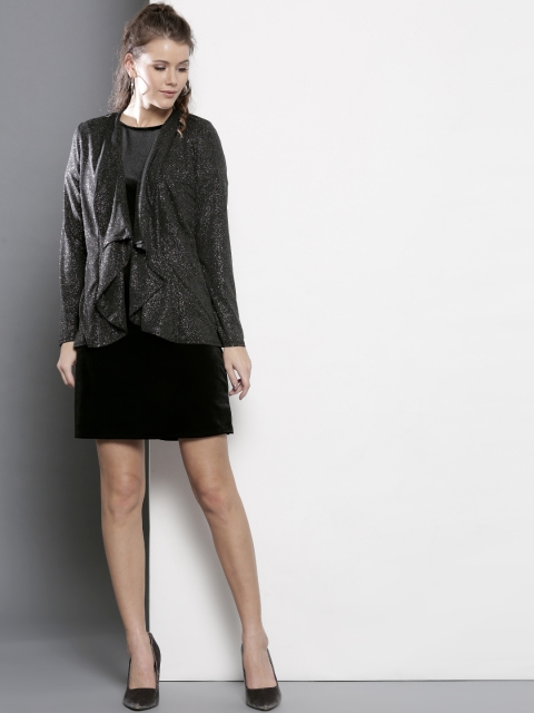 

DOROTHY PERKINS Black Shimmer Open Front Shrug