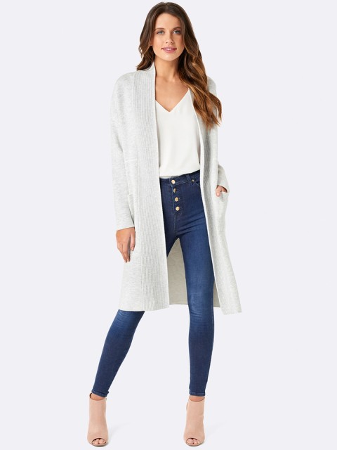 

Forever New Women Grey Self Design Front-Open