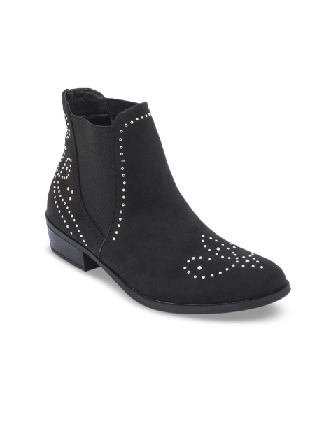 

Truffle Collection Women Black Solid Heeled Boots