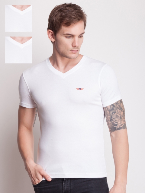 

Force NXT White Pack of 3 Solid Slim Fit T-shirts