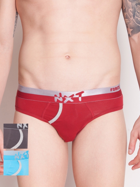 

Force NXT Men Pack of 3 Basic Assorted Briefs MNFL-55-R1, Red