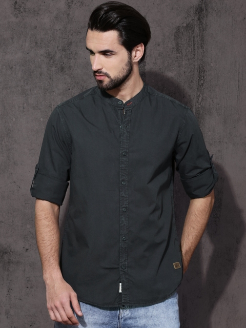 

Roadster Men Grey Regular Fit Solid Casual Shirt
