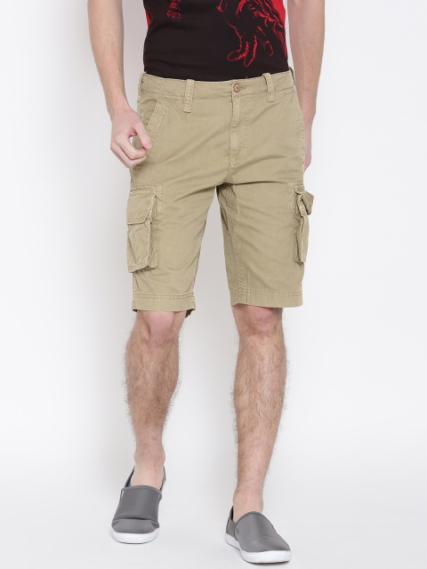 

Celio Men Beige Solid Regular Fit Cargo Shorts