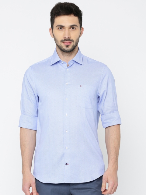 

Tommy Hilfiger Men Blue Regular Fit Self-Design Casual Shirt