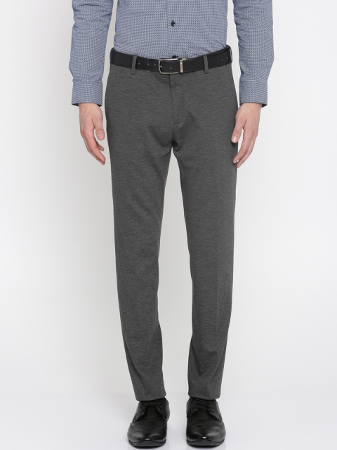 

Tommy Hilfiger Men Grey Smart Slim Fit Self Design Regular Trousers