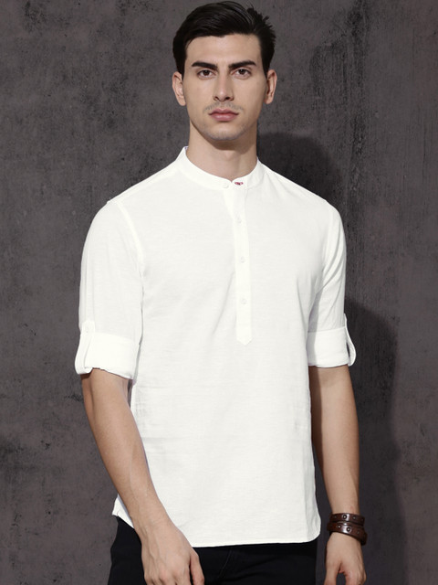 

Roadster Men White Regular Fit Solid Casual Shirt