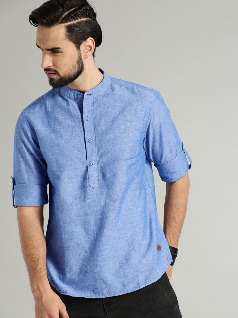 

Roadster Men Blue Regular Fit Solid Casual Shirt