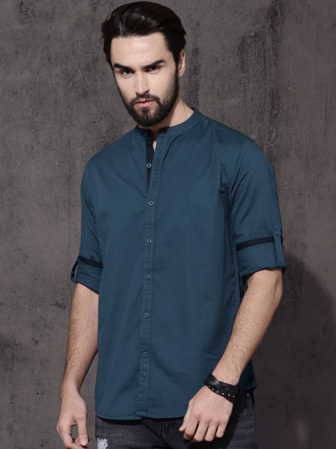 

Roadster Men Blue Regular Fit Solid Casual Shirt