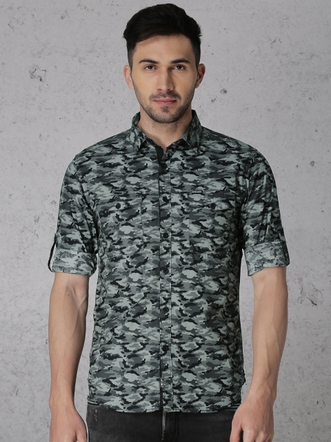 

Ecko Unltd Men Navy Blue & Black Slim Fit Printed Casual Shirt
