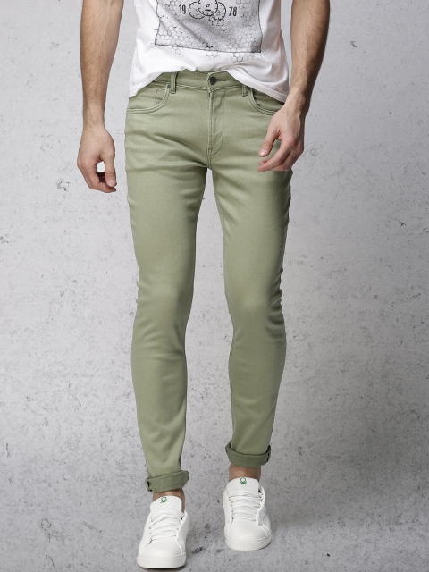 Ecko Unltd Men Green Super Slim Fit Mid-Rise Clean Look Stretchable Jeans Ecko Unltd Men Green Super Slim Fit Mid-Rise Clean Look Stretchable Jeans