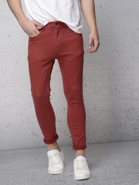 

Ecko Unltd Men Rust Red Slim Fit Mid-Rise Clean Look Stretchable Jeans