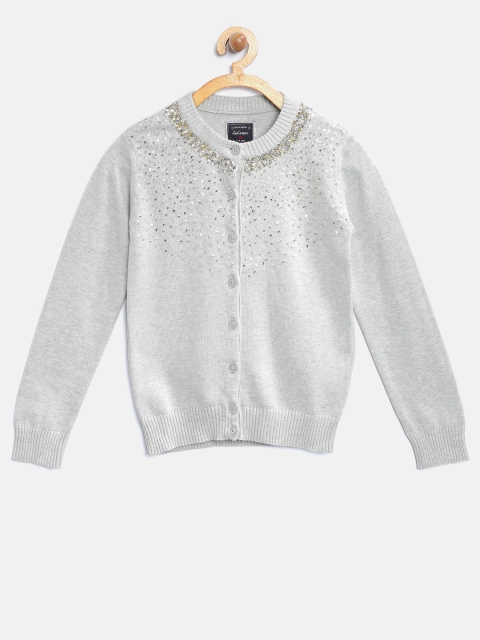 

Lee Cooper Girls Grey Melange Sequinned Cardigan