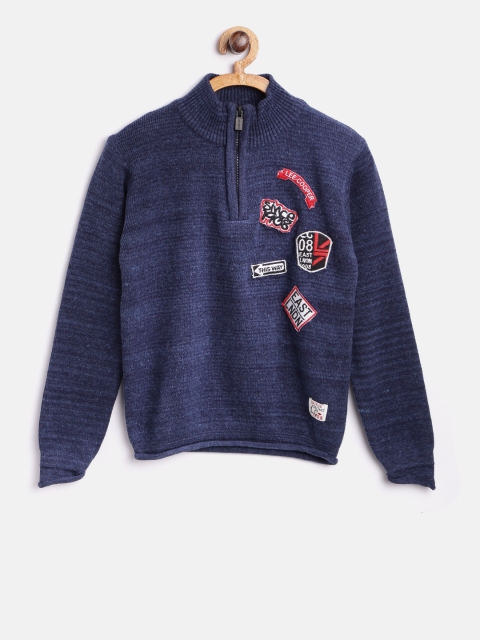 

Lee Cooper Boys Navy Blue Solid Sweater