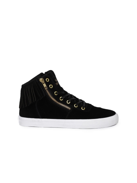 

Supra Women Black CUTTLER Solid Mid-Top Sneakers