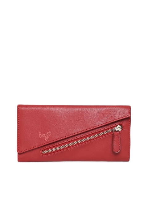 

Baggit Women Red Solid Three Fold Wallet