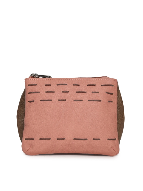 

Baggit Pink & Brown Colourblocked Clutch