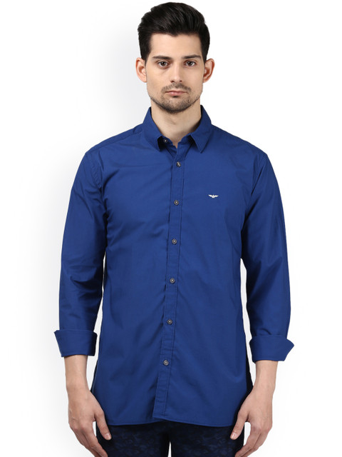 

Park Avenue Men Blue Slim Fit Solid Casual Shirt
